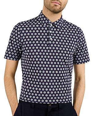 Ted Baker Geometric Floral Print Short Sleeve Regular Fit Polo