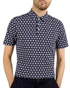 Ted Baker Geometric Floral Print Short Sleeve Regular Fit Polo