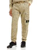 Stone Island Cotton Blend Fleece Printed Regular Fit Jogger Pants