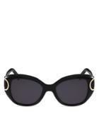 Salvatore Ferragamo Signature Cat Eye Sunglasses, 54mm