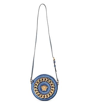 Versace La Medusa Round Denim Shoulder Bag