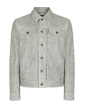 John Varvatos Collection Cropped Lambskin Trucker Jacket