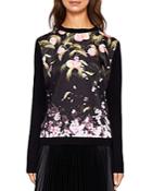 Ted Baker Anthya Peach Blossom Woven-front Sweater