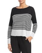 Eileen Fisher Petites Striped Boat-neck Sweater
