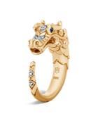 John Hardy 18k Yellow Gold Legends Naga Ring With Diamond And Sapphire