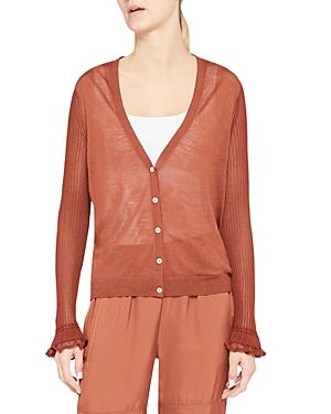 Theory Beri Sheer Sleeve Cardigan
