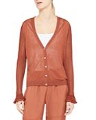 Theory Beri Sheer Sleeve Cardigan