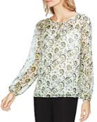 Vince Camuto Ruched Floral Blouse