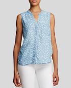 4our Dreamers Floral Print Chambray Top