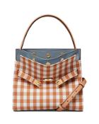 Tory Burch Lee Radziwill Small Gingham Double Satchel