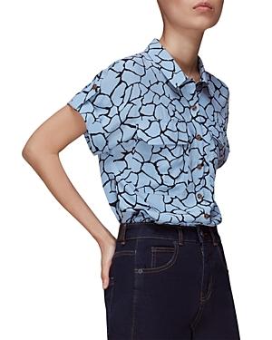 Whistles Giraffe Print Flap Pocket Shirt
