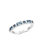 Bloomingdale's Blue Topaz Band In 14k White Gold - 100% Exclusive