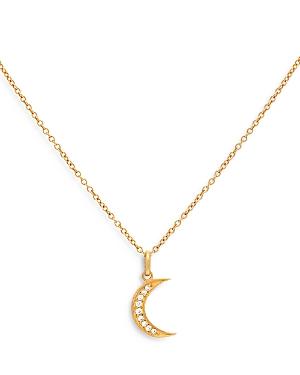 Zoe Lev 14k Yellow Gold Diamond Moon Pendant Necklace, 18