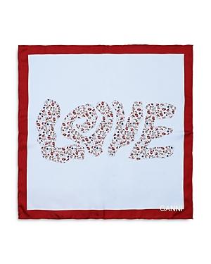 Ganni Love Silk Twill Scarf