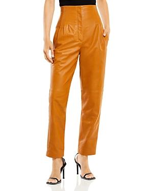 Alberta Ferretti Fitted Leather Trousers