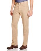 34 Heritage Charisma Relaxed Fit Twill Pants In Khaki