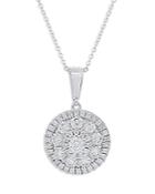 Bloomingdale's Diamond Halo Cluster Pendant Necklace In 14k White Gold, 2.0 Ct. T.w. - 100% Exclusive
