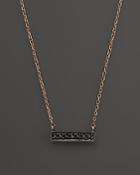Dana Rebecca Designs Black Diamond Sylvie Rose Mini Bar Necklace In 14k Rose Gold And Black Rhodium, 16