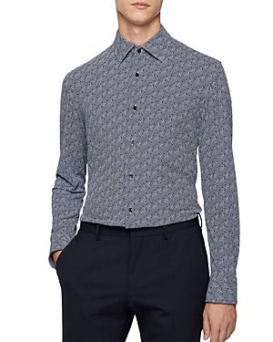Boss Hank Slim Fit Geo Print Shirt