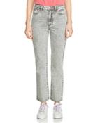 Maje Perla Cropped Bootcut Jeans In Gray