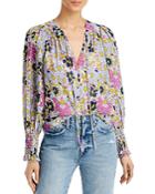 Rebecca Taylor Printed Puff-sleeve Blouse