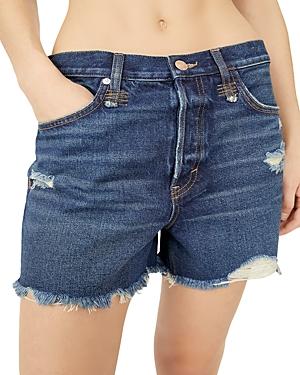 Free People Makai Denim Cut Off Shorts In Deep Sea