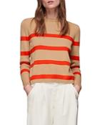 Whistles Striped Crewneck Knit Sweater
