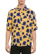 Sandro Poppies Print Casual Short Sleeve Button-up Shirt
