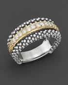 Lagos 18k Gold And Sterling Silver Caviar Band Ring