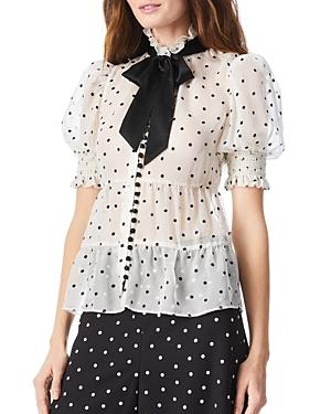 Alice And Olivia Vicky Puff Sleeve Top