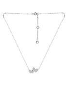 Aqua Pave Double Butterfly Pendant Necklace In Sterling Silver, 15.5-17.5 - 100% Exclusive