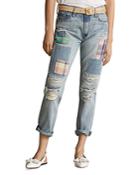 Polo Ralph Lauren Avery Patchwork Boyfriend Jeans In Light Indigo