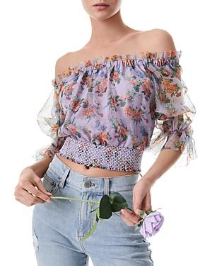 Alice And Olivia Caprina Silk Blouse