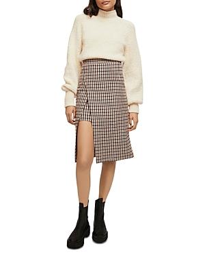 Maje Josselin Plaid Midi Skirt