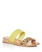 Dolce Vita Women's Payce Leopard-print Calf Hair Demi-wedge Slide Sandals