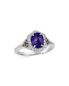 Bloomingdale's Tanzanite, Champagne & Brown Diamond Halo Ring In 14k White Gold - 100% Exclusive
