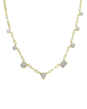 Meira T 14k White & Yellow Gold Diamond Geometric Paperclip Link Statement Necklace, 18