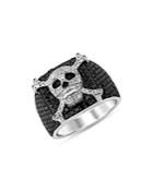 Bloomingdale's Men's Black & White Diamond Skull Ring In 14k White Gold, 2.50 Ct. T.w. - 100% Exclusive