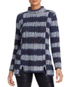 Nic+zoe Striped Tie-dye Turtleneck Sweater
