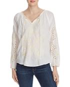 Johnny Was Marrakesh Embroidered Eyelet Top