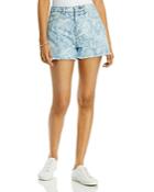 Aqua Marble Print Denim Shorts