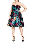 City Chic Lush Floral Print Dress