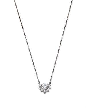 Bloomingdale's Diamond Halo Cluster Pendant Necklace In 14k White Gold, 0.75 Ct. T.w. - 100% Exclusive