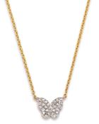 Kc Designs 14k Yellow Gold Mini Butterfly Diamond Pendant Necklace, 18