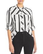 Karl Lagerfeld Paris Striped Roll Sleeve Shirt