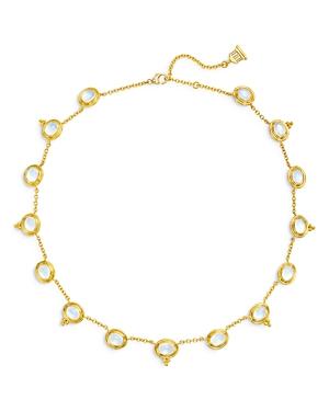 Temple St. Clair 18k Yellow Gold Classic Moonstone & Diamond Collar Necklace, 15-18