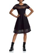 Maje Ravel Mesh-inset Fit-and-flare Dress