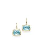 Blue Topaz Drop Earrings In 14k Yellow Gold - 100% Exclusive