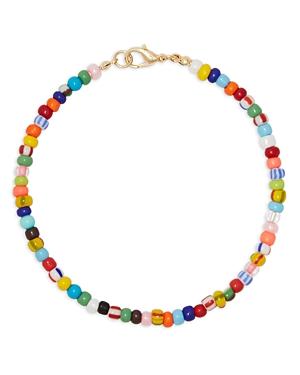 Aqua Multicolor Beaded Ankle Bracelet In Gold Tone - 100% Exclusive