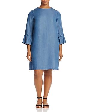 Alison Andrews Plus Chambray Bell-sleeve Dress